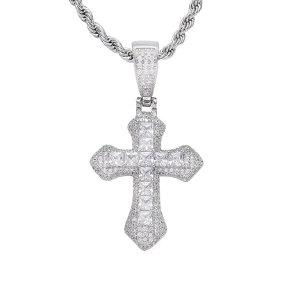 B&E Iced Cross Necklace