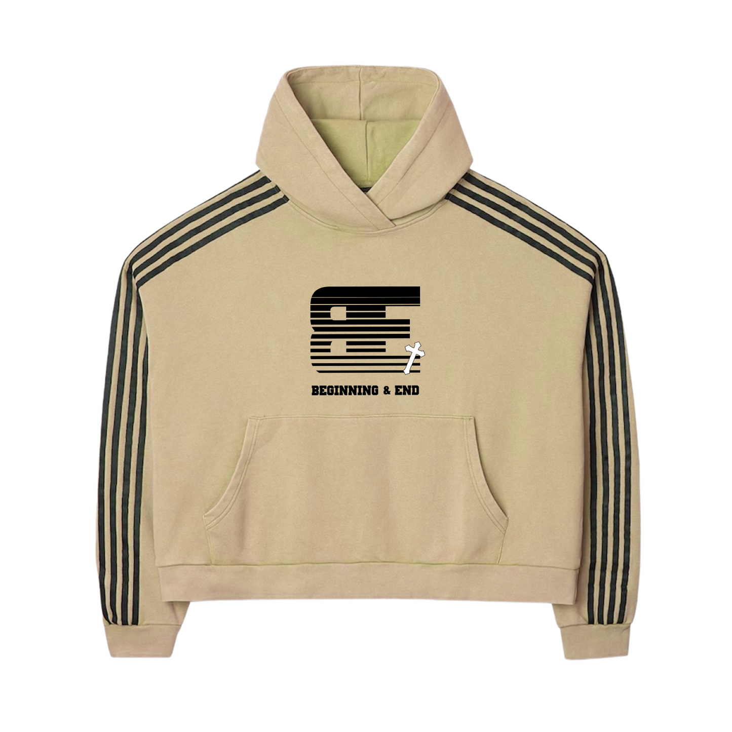 Tan Striped B&E Hoodie