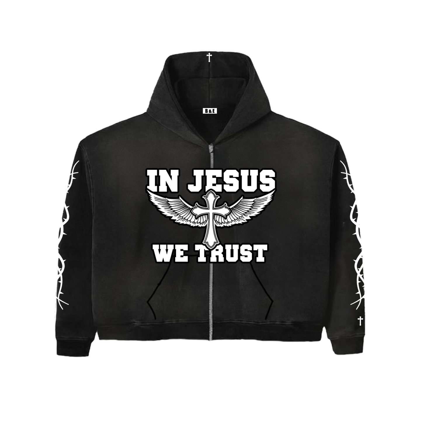 In Jesus we Trust Acid Washed Hoodie